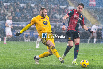 2024-03-09 - Mateo Retegui of Genoa contrast Michele Di Gregorio of AC Monza during Italian Serie A TIM match between Genoa CFC and AC Monza at Stadio Luigi Ferraris, Genova - GENOA CFC VS AC MONZA - ITALIAN SERIE A - SOCCER
