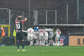 2024-03-09 - AC Monza celebrates scoring team's third goal to make the score 2-3 during Italian Serie A TIM match between Genoa CFC and AC Monza at Stadio Luigi Ferraris, Genova - GENOA CFC VS AC MONZA - ITALIAN SERIE A - SOCCER