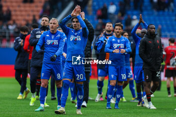 2024-03-10 - Empoli FC players greet the fans during Serie A 2023/24 football match between AC Milan and Empoli FC at San Siro Stadium, Milan, Italy on March 10, 2024 - AC MILAN VS EMPOLI FC - ITALIAN SERIE A - SOCCER