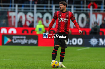2024-03-10 - Theo Hernandez of AC Milan seen in action during Serie A 2023/24 football match between AC Milan and Empoli FC at San Siro Stadium, Milan, Italy on March 10, 2024 - AC MILAN VS EMPOLI FC - ITALIAN SERIE A - SOCCER