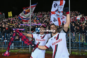 2024-03-15 - Bologna FC's forward Santiago Castro and Bologna FC's forward Riccardo Orsolini celebrate the victory - EMPOLI FC VS BOLOGNA FC - ITALIAN SERIE A - SOCCER