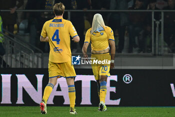 2024-03-16 - Walid Cheddira of Frosinone Calcio scores the goal of 3-3 canceled for offside during the 29th day of the Serie A Championship between Frosinone Calcio vs S.S. Lazio, 16 March 2024 at the Benito Stirpe Stadium, Frosinone, Italy. - FROSINONE CALCIO VS SS LAZIO - ITALIAN SERIE A - SOCCER