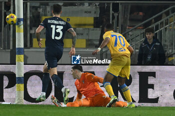 2024-03-16 - Walid Cheddira of Frosinone Calcio scores the goal of 3-3 canceled for offside during the 29th day of the Serie A Championship between Frosinone Calcio vs S.S. Lazio, 16 March 2024 at the Benito Stirpe Stadium, Frosinone, Italy. - FROSINONE CALCIO VS SS LAZIO - ITALIAN SERIE A - SOCCER