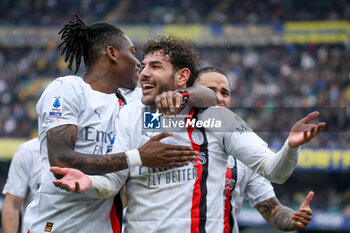 2024-03-17 - Milan's Theo Hernandez celebrates after scoring a goal with Milan's Rafael Leao - HELLAS VERONA FC VS AC MILAN - ITALIAN SERIE A - SOCCER