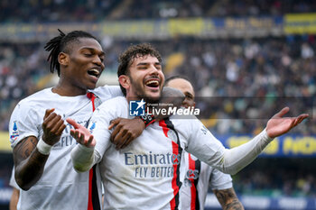 2024-03-17 - Milan's Theo Hernandez celebrates after scoring a goal with Milan's Rafael Leao - HELLAS VERONA FC VS AC MILAN - ITALIAN SERIE A - SOCCER