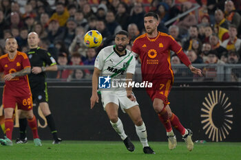 2024-03-17 - Gregoire Defrel (US Sassuolo); Lorenzo Pellegrini (AS Roma);  during the Italian Football Championship League A 2023/2024 match between AS Roma vs US Sassuolo at the Olimpic Stadium in Rome on 17 March  2024. - AS ROMA VS US SASSUOLO - ITALIAN SERIE A - SOCCER