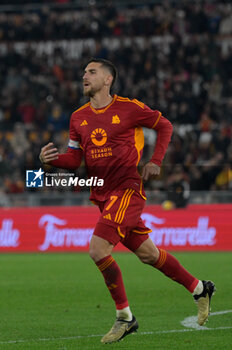 2024-03-17 - Roma’s Lorenzo Pellegrini celebrates after scoring the goal 1-0 during the Italian Football Championship League A 2023/2024 match between AS Roma vs US Sassuolo at the Olimpic Stadium in Rome on 17 March  2024. - AS ROMA VS US SASSUOLO - ITALIAN SERIE A - SOCCER
