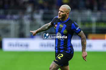 2024-04-01 - Federico Dimarco of FC Internazionale celebrates after scoring a goal during Serie A 2023/24 football match between FC Internazionale and Empoli FC at Giuseppe Meazza Stadium, Milan, Italy on April 01, 2024 - INTER - FC INTERNAZIONALE VS EMPOLI FC - ITALIAN SERIE A - SOCCER