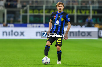 2024-04-01 - Nicolo Barella of FC Internazionale seen in action during Serie A 2023/24 football match between FC Internazionale and Empoli FC at Giuseppe Meazza Stadium, Milan, Italy on April 01, 2024 - INTER - FC INTERNAZIONALE VS EMPOLI FC - ITALIAN SERIE A - SOCCER