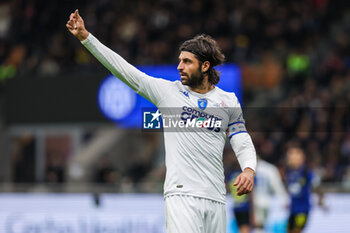 2024-04-01 - Sebastiano Luperto of Empoli FC gestures during Serie A 2023/24 football match between FC Internazionale and Empoli FC at Giuseppe Meazza Stadium, Milan, Italy on April 01, 2024 - INTER - FC INTERNAZIONALE VS EMPOLI FC - ITALIAN SERIE A - SOCCER