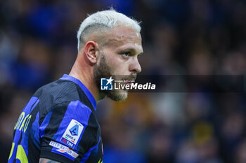 2024-04-01 - Federico Dimarco of FC Internazionale looks on during Serie A 2023/24 football match between FC Internazionale and Empoli FC at Giuseppe Meazza Stadium, Milan, Italy on April 01, 2024 - INTER - FC INTERNAZIONALE VS EMPOLI FC - ITALIAN SERIE A - SOCCER