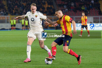 2024-04-01 - Nikola Krstovic of US Lecce in action against Rick Karsdorp of AS Roma - US LECCE VS AS ROMA - ITALIAN SERIE A - SOCCER