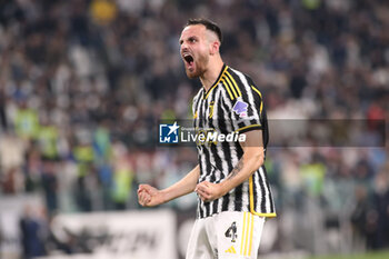 2024-04-07 - Federico Gatti (Juventus FC) celebrates - JUVENTUS FC VS ACF FIORENTINA - ITALIAN SERIE A - SOCCER