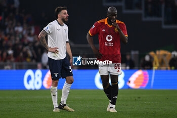 2024-04-06 - Mario Gila of S.S. Lazio and Romelu Lukaku of A.S. Roma during the 31th day of the Serie A Championship between A.S. Roma vs S.S. Lazio, 6 April, 2024 at the Olympic Stadium in Rome, Italy. - AS ROMA VS SS LAZIO - ITALIAN SERIE A - SOCCER