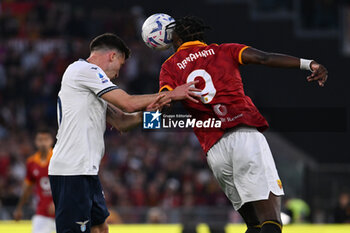 2024-04-06 - Nicolo' Casale of S.S. Lazio and Tammy Abraham of A.S. Roma during the 31th day of the Serie A Championship between A.S. Roma vs S.S. Lazio, 6 April, 2024 at the Olympic Stadium in Rome, Italy. - AS ROMA VS SS LAZIO - ITALIAN SERIE A - SOCCER