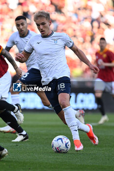 2024-04-06 - Gustav Isaksen of S.S. Lazio during the 31th day of the Serie A Championship between A.S. Roma vs S.S. Lazio, 6 April, 2024 at the Olympic Stadium in Rome, Italy. - AS ROMA VS SS LAZIO - ITALIAN SERIE A - SOCCER