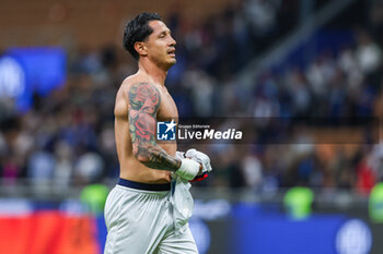 2024-04-14 - Gianluca Lapadula of Cagliari Calcio celebrates at end of the match during Serie A 2023/24 football match between FC Internazionale and Cagliari Calcio at Giuseppe Meazza Stadium, Milan, Italy on April 14, 2024 - INTER - FC INTERNAZIONALE VS CAGLIARI CALCIO - ITALIAN SERIE A - SOCCER