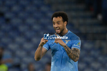 2024-04-12 - Lazio's Felipe Anderson celebrates after scoring the goal 3-1 during the Italian Football Championship League A 2023/2024 match between SS Lazio vs US Salernitana at the Olimpic Stadium in Rome on 12 Aprile 2024. - SS LAZIO VS US SALERNITANA - ITALIAN SERIE A - SOCCER