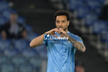 2024-04-12 - Lazio's Felipe Anderson celebrates after scoring the goal 1-0 during the Italian Football Championship League A 2023/2024 match between SS Lazio vs US Salernitana at the Olimpic Stadium in Rome on 12 Aprile 2024. - SS LAZIO VS US SALERNITANA - ITALIAN SERIE A - SOCCER