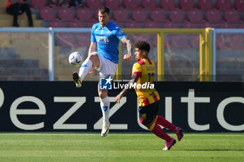 2024-04-13 - Alberto Cerri of Empoli FC in action against Valentin Gendrey of US Lecce - US LECCE VS EMPOLI FC - ITALIAN SERIE A - SOCCER