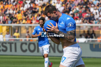 2024-04-13 - Alberto Cerri of Empoli FC celebrates after scoring the goal that was disallowed - US LECCE VS EMPOLI FC - ITALIAN SERIE A - SOCCER