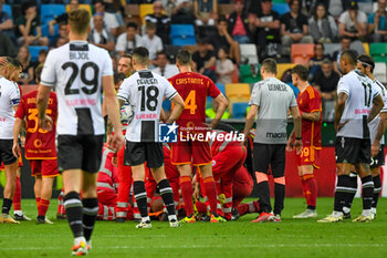 2024-04-14 - Roma's Evan Ndicka is rescued after falling ill - UDINESE CALCIO VS AS ROMA - ITALIAN SERIE A - SOCCER