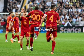 2024-04-14 - Roma’s Romelu Lukaku celebrates after scoring a goal - UDINESE CALCIO VS AS ROMA - ITALIAN SERIE A - SOCCER