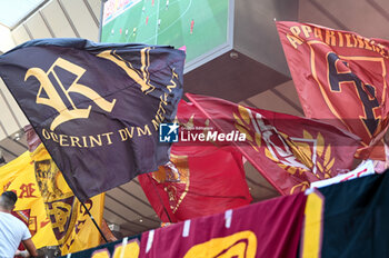 2024-04-14 - Supporters's AS Roma flag - UDINESE CALCIO VS AS ROMA - ITALIAN SERIE A - SOCCER