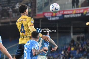 2024-04-19 - Aerial Contrast during Italian Serie A TIM match between Genoa CFC and SS Lazio at Stadio Giuseppe Ferraris, Genova - GENOA CFC VS SS LAZIO - ITALIAN SERIE A - SOCCER