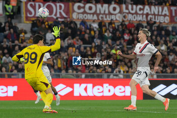 2024-04-22 - Bologna's Alexis Saelemaekers goal 1-3 during the Italian Football Championship League A 2023/2024 match between AS Roma vs Bologna FC at the Olimpic Stadium in Rome on 22 April 2024. - AS ROMA VS BOLOGNA FC - ITALIAN SERIE A - SOCCER