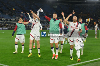 2024-04-22 - the Bologna FC players celebrate with the fans at the end of the match during the Italian Football Championship League A 2023/2024 match between AS Roma vs Bologna FC at the Olimpic Stadium in Rome on 22 April 2024. - AS ROMA VS BOLOGNA FC - ITALIAN SERIE A - SOCCER