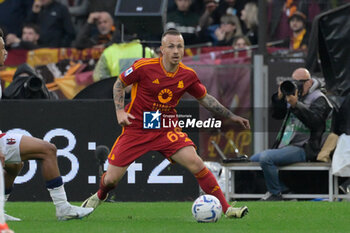 2024-04-22 - Roma’s Angelino during the Italian Football Championship League A 2023/2024 match between AS Roma vs Bologna FC at the Olimpic Stadium in Rome on 22 April 2024. - AS ROMA VS BOLOGNA FC - ITALIAN SERIE A - SOCCER
