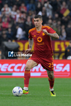 2024-04-22 - Roma’s Gianluca Mancini during the Italian Football Championship League A 2023/2024 match between AS Roma vs Bologna FC at the Olimpic Stadium in Rome on 22 April 2024. - AS ROMA VS BOLOGNA FC - ITALIAN SERIE A - SOCCER