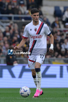 2024-04-22 - Bologna's Oussama El Azzouzi during the Italian Football Championship League A 2023/2024 match between AS Roma vs Bologna FC at the Olimpic Stadium in Rome on 22 April 2024. - AS ROMA VS BOLOGNA FC - ITALIAN SERIE A - SOCCER
