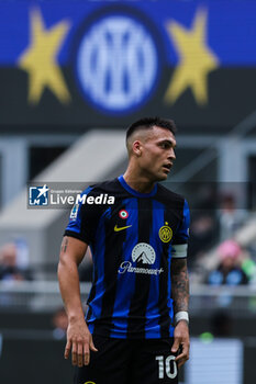 2024-04-28 - Lautaro Martinez of FC Internazionale seen during Serie A 2023/24 football match between FC Internazionale and Torino FC at Giuseppe Meazza Stadium, Milan, Italy on April 28, 2024 - INTER - FC INTERNAZIONALE VS TORINO FC - ITALIAN SERIE A - SOCCER