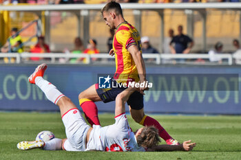 2024-04-27 - Marin Pongracic of US Lecce in action against Lorenzo Colombo of AC Monza - US LECCE VS AC MONZA - ITALIAN SERIE A - SOCCER