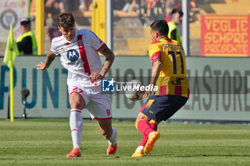 2024-04-27 - Nicola Sansone of US Lecce in action against Daniel Maldini of AC Monza - US LECCE VS AC MONZA - ITALIAN SERIE A - SOCCER