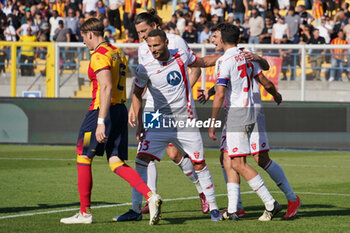 2024-04-27 - Matteo Pessina of AC Monza celebrates after scoring a goal with Danilo D'Ambrosio of AC Monza, Daniel Maldini of AC Monza and Danilo D'Ambrosio of AC Monza - US LECCE VS AC MONZA - ITALIAN SERIE A - SOCCER