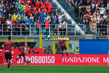 05/05/2024 - Alessandro Florenzi of AC Milan celebrates after scoring a goal during Serie A 2023/24 football match between AC Milan and Genoa CFC at San Siro Stadium, Milan, Italy on May 05, 2024 - AC MILAN VS GENOA CFC - SERIE A - CALCIO