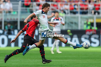 2024-05-05 - Morten Frendrup of Genoa CFC seen in action during Serie A 2023/24 football match between AC Milan and Genoa CFC at San Siro Stadium, Milan, Italy on May 05, 2024 - AC MILAN VS GENOA CFC - ITALIAN SERIE A - SOCCER