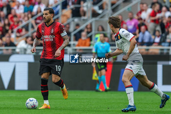 2024-05-05 - Theo Hernandez of AC Milan seen in action during Serie A 2023/24 football match between AC Milan and Genoa CFC at San Siro Stadium, Milan, Italy on May 05, 2024 - AC MILAN VS GENOA CFC - ITALIAN SERIE A - SOCCER