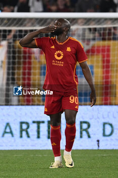 05/05/2024 - Romelu Lukaku of A.S. Roma celebrates after scoring the gol of 1-0 during the 35th day of the Serie A Championship between A.S. Roma vs Juventus F.C. at the Olympic Stadium Olympic on May 5, 2024 in Rome, Italy. - AS ROMA VS JUVENTUS FC - SERIE A - CALCIO