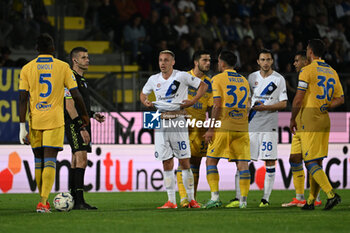 2024-05-10 - Davide Frattesi of F.C. Inter celebrates after scoring the gol of 0-1 during the 36th day of the Serie A Championship between Frosinone Calcio vs F.C. Inter, 10 May 2024 at the Benito Stirpe Stadium, Frosinone, Italy. - FROSINONE CALCIO VS INTER - FC INTERNAZIONALE - ITALIAN SERIE A - SOCCER