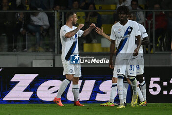 2024-05-10 - Marko Arnautovic of F.C. Inter celebrates after scoring the gol of 0-2 during the 36th day of the Serie A Championship between Frosinone Calcio vs F.C. Inter, 10 May 2024 at the Benito Stirpe Stadium, Frosinone, Italy. - FROSINONE CALCIO VS INTER - FC INTERNAZIONALE - ITALIAN SERIE A - SOCCER