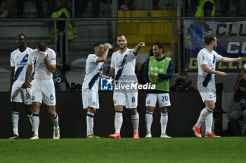 2024-05-10 - Marko Arnautovic of F.C. Inter celebrates after scoring the gol of 0-2 during the 36th day of the Serie A Championship between Frosinone Calcio vs F.C. Inter, 10 May 2024 at the Benito Stirpe Stadium, Frosinone, Italy. - FROSINONE CALCIO VS INTER - FC INTERNAZIONALE - ITALIAN SERIE A - SOCCER