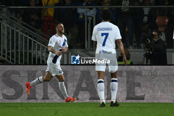 2024-05-10 - Marko Arnautovic of F.C. Inter celebrates after scoring the gol of 0-2 during the 36th day of the Serie A Championship between Frosinone Calcio vs F.C. Inter, 10 May 2024 at the Benito Stirpe Stadium, Frosinone, Italy. - FROSINONE CALCIO VS INTER - FC INTERNAZIONALE - ITALIAN SERIE A - SOCCER