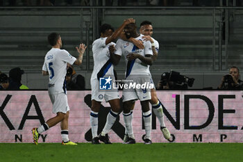 2024-05-10 - Marcus Thuram of F.C. Inter celebrates after scoring the gol of 0-5 during the 36th day of the Serie A Championship between Frosinone Calcio vs F.C. Inter, 10 May 2024 at the Benito Stirpe Stadium, Frosinone, Italy. - FROSINONE CALCIO VS INTER - FC INTERNAZIONALE - ITALIAN SERIE A - SOCCER