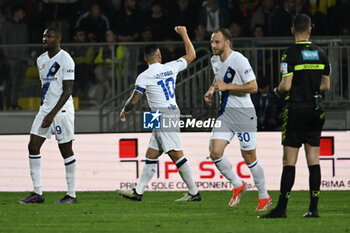 2024-05-10 - Lautaro Martinez of F.C. Inter celebrates after scoring the gol of 0-4 during the 36th day of the Serie A Championship between Frosinone Calcio vs F.C. Inter, 10 May 2024 at the Benito Stirpe Stadium, Frosinone, Italy. - FROSINONE CALCIO VS INTER - FC INTERNAZIONALE - ITALIAN SERIE A - SOCCER