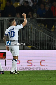 2024-05-10 - Lautaro Martinez of F.C. Inter celebrates after scoring the gol of 0-4 during the 36th day of the Serie A Championship between Frosinone Calcio vs F.C. Inter, 10 May 2024 at the Benito Stirpe Stadium, Frosinone, Italy. - FROSINONE CALCIO VS INTER - FC INTERNAZIONALE - ITALIAN SERIE A - SOCCER