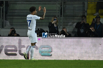 2024-05-10 - Tajon Buchanan of F.C. Inter celebrates after scoring the gol of 0-3 during the 36th day of the Serie A Championship between Frosinone Calcio vs F.C. Inter, 10 May 2024 at the Benito Stirpe Stadium, Frosinone, Italy. - FROSINONE CALCIO VS INTER - FC INTERNAZIONALE - ITALIAN SERIE A - SOCCER